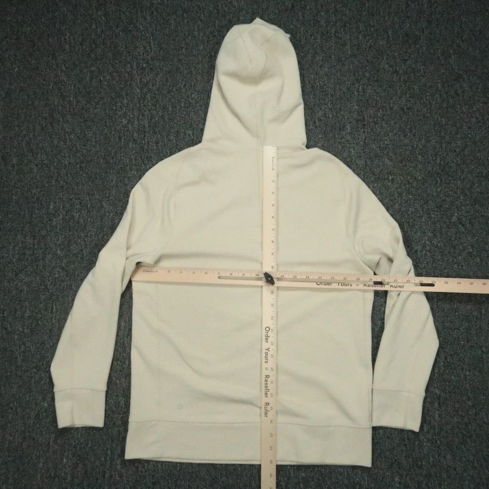 Lululemon Hoodie Men Medium Natural Ivory Shift Stitch Snap Pullover Long Sleeve